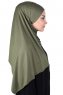 Kaisa - Khaki Baumwolle Praktisch Hijab