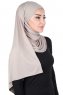 Kaisa - Taupe Baumwolle Praktisch Hijab