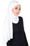 Kaisa - Weiß Baumwolle Praktisch Hijab