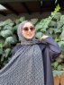 Kalila - Dunkelgrün Gemustert Baumwolle Hijab