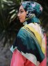 Khawla - Grün & Khaki Gemustert Baumwolle Hijab