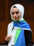 Khawla - Grün Gemustert Baumwolle Hijab