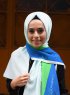Khawla - Grün Gemustert Baumwolle Hijab