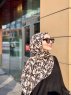 Lamia - Creme Gemustert Crepe Hijab - Mirach