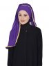 Louise - Lila Praktisch Hijab - Ayse Turban