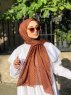 Malala - Ziegelrot Gemustert Baumwolle Hijab