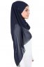 Malin - Navy Blau Praktisch Chiffon Hijab