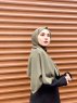 Maryna - Khaki Gemustert Chiffon Hijab - Mirach