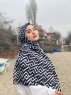 Meher - Schwarz Gemustert Baumwolle Hijab