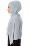 Mehtap - Grau Praktisch Fertig Chiffon Hijab