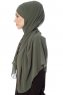 Mehtap - Khaki Praktisch Fertig Chiffon Hijab