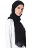 Mehtap - Schwarz Praktisch Fertig Chiffon Hijab