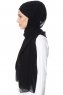 Mehtap - Schwarz Praktisch Fertig Chiffon Hijab