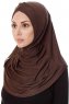 Mia - Braun One-Piece Al Amira Hijab - Ecardin