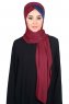 Mikaela - Bordeaux & Navy Blau Baumwolle Praktisch Hijab