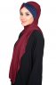 Mikaela - Bordeaux & Navy Blau Baumwolle Praktisch Hijab