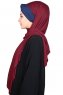Mikaela - Bordeaux & Navy Blau Baumwolle Praktisch Hijab