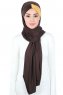 Mikaela - Braun & Senf Baumwolle Praktisch Hijab