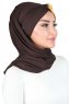Mikaela - Braun & Senf Baumwolle Praktisch Hijab