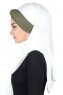 Mikaela - Creme & Khaki Baumwolle Praktisch Hijab