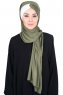 Mikaela - Khaki & Creme Baumwolle Praktisch Hijab