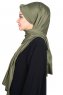 Mikaela - Khaki & Creme Baumwolle Praktisch Hijab