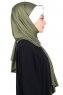 Mikaela - Khaki & Creme Baumwolle Praktisch Hijab