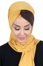Mikaela - Senf & Braun Baumwolle Praktisch Hijab