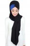 Mikaela - Schwarz & Blau Baumwolle Praktisch Hijab