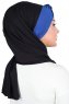 Mikaela - Schwarz & Blau Baumwolle Praktisch Hijab