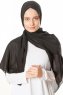Milana Svart Chiffon Hijab Sjal Sehr-i Sal 400126-2
