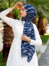 Najila - Navy Blau Gemustertes Hijab - Sal Evi