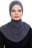 Narin - Anthrazit Praktisch Fertig Crepe Hijab