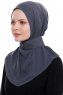 Narin - Anthrazit Praktisch Fertig Crepe Hijab