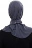 Narin - Anthrazit Praktisch Fertig Crepe Hijab