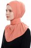 Narin - Lachsfarbe Praktisch Fertig Crepe Hijab