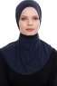 Narin - Navy Blau Praktisch Fertig Crepe Hijab