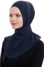Narin - Navy Blau Praktisch Fertig Crepe Hijab