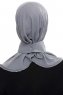 Narin - Dunkelgrau Praktisch Fertig Crepe Hijab