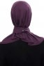 Narin - Dunkelviolett Praktisch Fertig Crepe Hijab