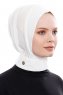 Narin - Weiß Praktisch Fertig Crepe Hijab