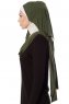 Naz - Khaki & Leichte Beige Praktisch Fertig Hijab - Ecardin