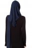 Naz - Navy Blau & Hellblau Praktisch Fertig One Piece Hijab - Ecardin