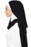Naz - Schwarz & Weiß Praktisch Fertig Hijab - Ecardin
