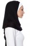 Naz - Schwarz & Weiß Praktisch Fertig Hijab - Ecardin