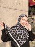 Nona - Schwarz Gemustert Baumwolle Hijab - Mirach