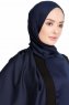 Nuray Glansig Mördblå Hijab 8A12d