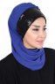 Olga - Blau & Schwarz Praktisch Hijab