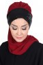 Olga - Bordeaux & Schwarz Praktisch Hijab