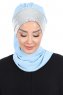 Olga - Hellblau & Silber Praktisch Hijab